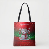 Rhinestones Snowman Holiday Tote Bag Tasche (Vorderseite)