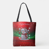 Rhinestones Snowman Holiday Tote Bag Tasche (Rückseite)