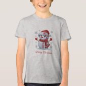 Rhinestones Snowman Holiday Tri-Blend Shirt (Vorderseite)