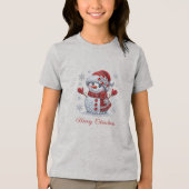 Rhinestones Snowman Holiday Tri-Blend Shirt (Vorderseite)