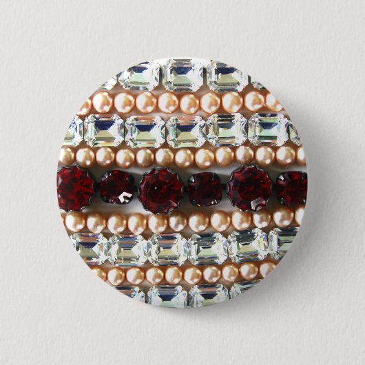 Rhinestones und Perlen - Vintager Schmuck Button (Vorderseite)