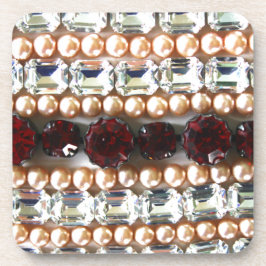 Rhinestones und Perlen - Vintager Schmuck Getränkeuntersetzer