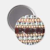 Rhinestones und Perlen - Vintager Schmuck Magnet (Vorderseite/Rückseite)