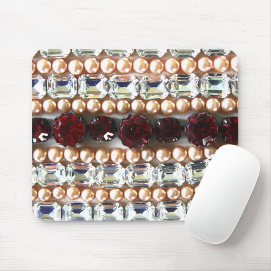 Rhinestones und Perlen - Vintager Schmuck Mousepad (Mit Mouse)