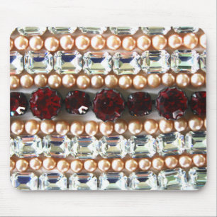 Rhinestones und Perlen - Vintager Schmuck Mousepad