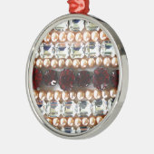 Rhinestones und Perlen - Vintager Schmuck Silbernes Ornament (Links)