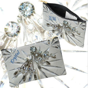 Rhinestones Vintag Art Deco Zubehörtasche