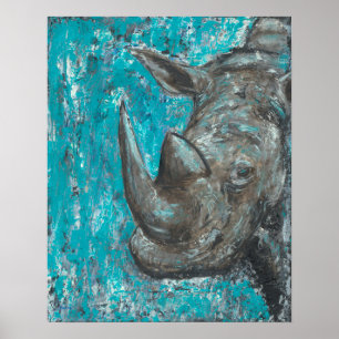 Rhino380 - Abstrakte Rhinosceros Kunst Poster