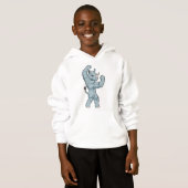 Rhino als Bodybuilder Extrem Hoodie (Vorne ganz)