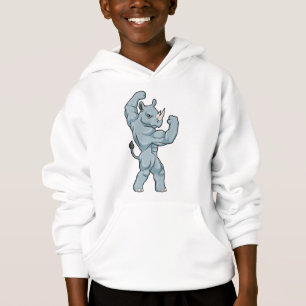Rhino als Bodybuilder Extrem Hoodie