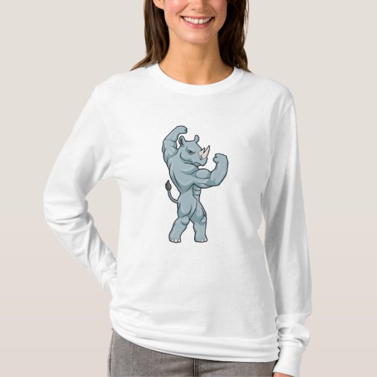 Rhino als Bodybuilder Extrem T-Shirt (Vorderseite)