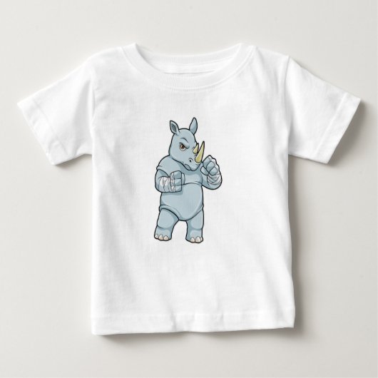 Rhino als Boxer beim Boxen Baby T-shirt (Vorderseite)