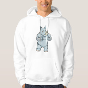 Rhino als Boxer beim Boxen Hoodie