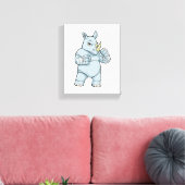 Rhino als Boxer beim Boxen Leinwanddruck (Insitu (Wohnzimmer))