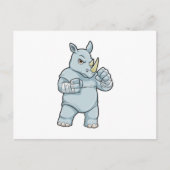 Rhino als Boxer beim Boxen Postkarte (Vorderseite)