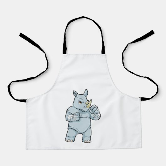 Rhino als Boxer beim Boxen Schürze (Vorderseite)
