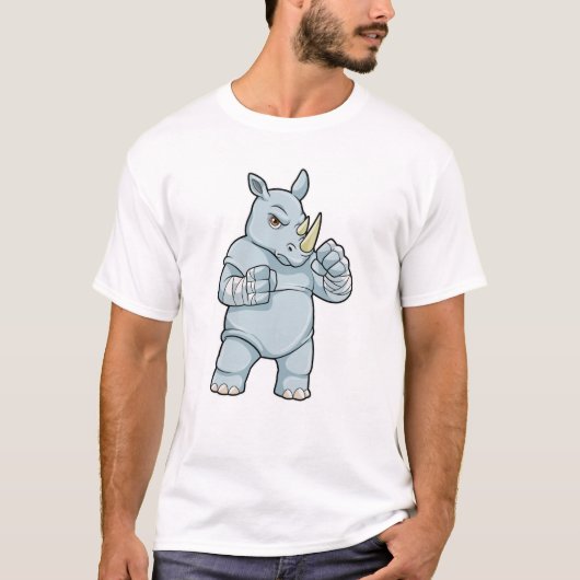 Rhino als Boxer beim Boxen T-Shirt (Vorderseite)