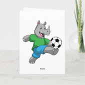 Rhino als Fußballspieler mit Fußball Karte (Rückseite)