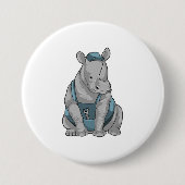 Rhino als Handwerker mit Französisch Button (Vorderseite)