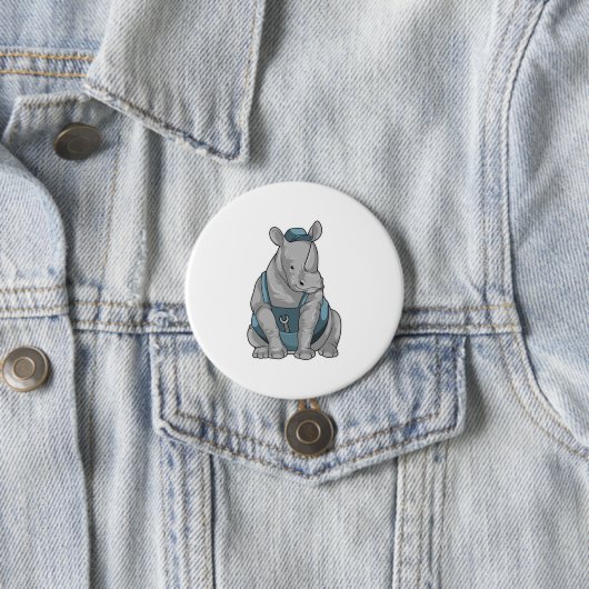 Rhino als Handwerker mit Französisch Button (Beispiel)