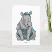 Rhino als Handwerker mit Französisch Karte (Rückseite)