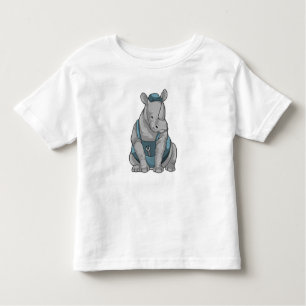 Rhino als Handwerker mit Französisch Kleinkind T-shirt
