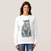 Rhino als Handwerker mit Französisch Sweatshirt (Vorne ganz)