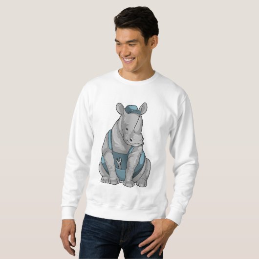Rhino als Handwerker mit Französisch Sweatshirt (Vorne ganz)