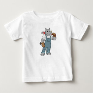 Rhino als Handyman mit Wasserpumpenzange Baby T-shirt