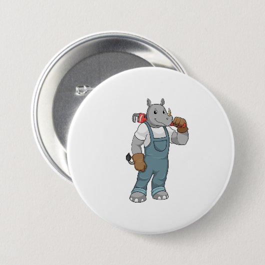 Rhino als Handyman mit Wasserpumpenzange Button (Vorne & Hinten)