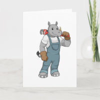 Rhino als Handyman mit Wasserpumpenzange