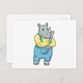 Rhino als Mechanik mit Wrench Postkarte (Vorne/Hinten)