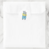 Rhino als Mechanik mit Wrench Runder Aufkleber (Tasche)