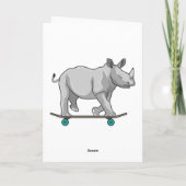 Rhino als Skater mit Skateboard Karte (Rückseite)