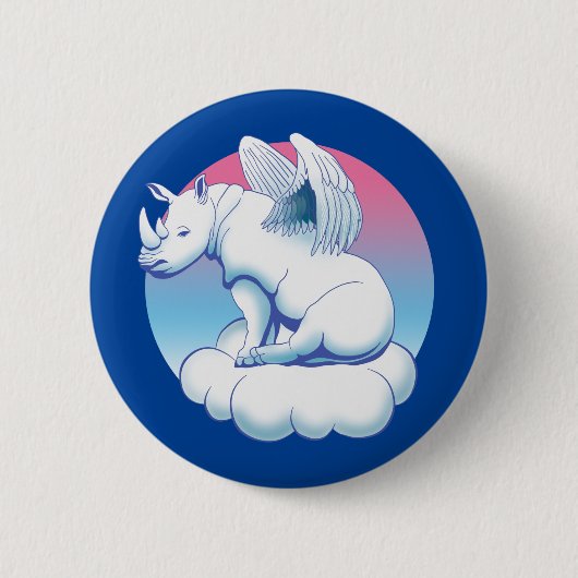Rhino Angel - Rhinoceros Conservation Awareness Button (Vorderseite)
