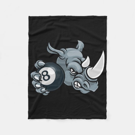 Rhino Angry Pool 8 Ll Billiards Cartoon Fleecedecke (Vorderseite)