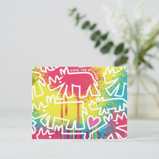 Rhino Art 3 Postkarte (Stehend Vorderseite)