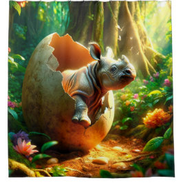 Rhino Art Duschvorhang