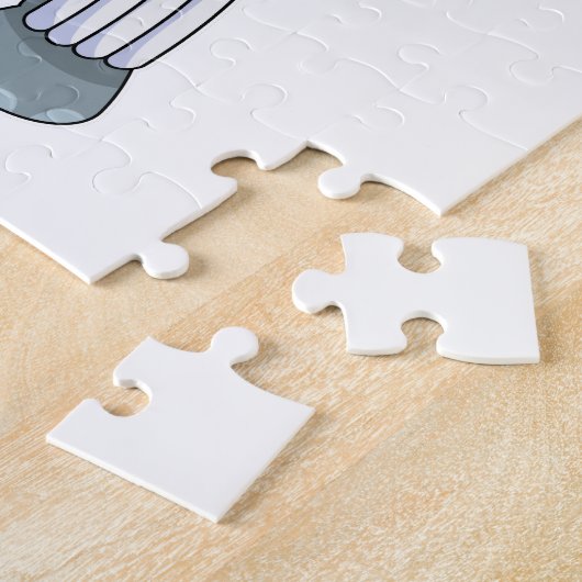 Rhino auf Cricket mit Cricket-Fledermaus Puzzle (Seite)