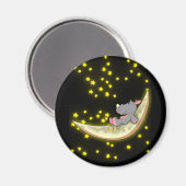 Rhino auf dem Mondmagnet Magnet (Vorderseite/Rückseite)