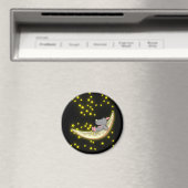 Rhino auf dem Mondmagnet Magnet (In Situ (Geschirrspüler))