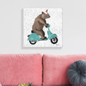 Rhino auf Moped Leinwanddruck (Insitu (Wohnzimmer))