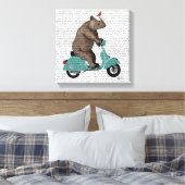 Rhino auf Moped Leinwanddruck (Insitu (Schlafzimmer))