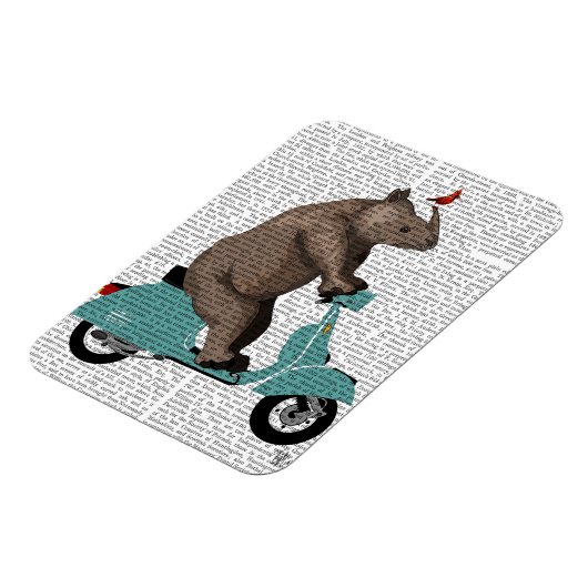 Rhino auf Moped Magnet (Linke Seite)