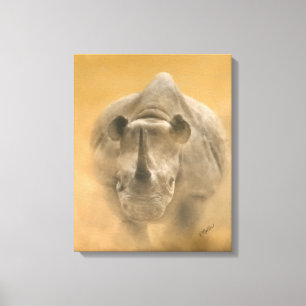 Rhino aufladen - Pastelle Leinwanddruck