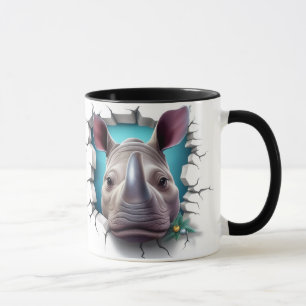Rhino aus einer gerissenen Wand Tasse
