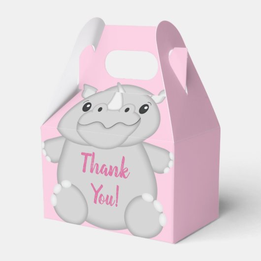 Rhino Baby Dusche Pink Geschenkschachtel (Vorderseite)