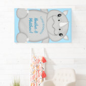 Rhino Baby Shower Blue Banner (Insitu)