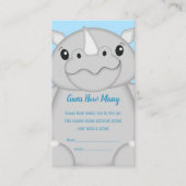 Rhino Baby Shower Blue Begleitkarte (Vorderseite)