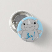 Rhino Baby Shower Blue Button (Vorne & Hinten)